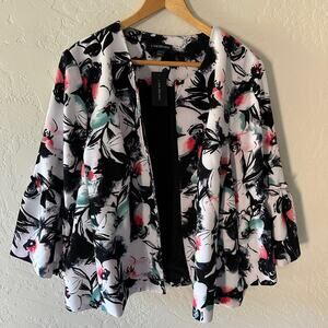 LANE BRYANT | Womens Floral Print Open Front Bell Sleeve Jacket NEW Size 22/24
